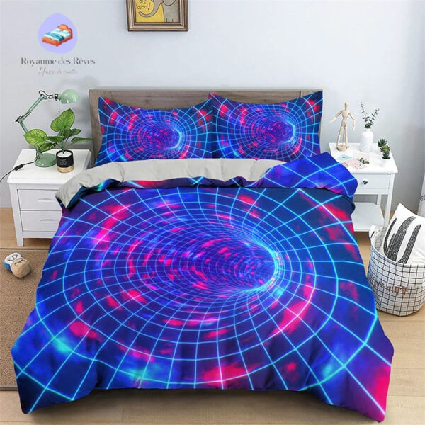 housse de couette psychédélique multicolore