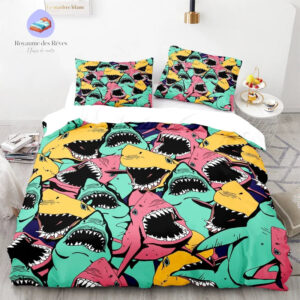 housse de couette Requin Multicolore