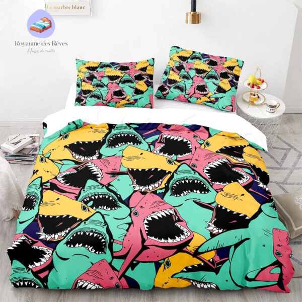 housse de couette Requin Multicolore