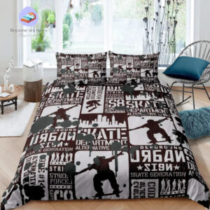 housse de couette skate noir