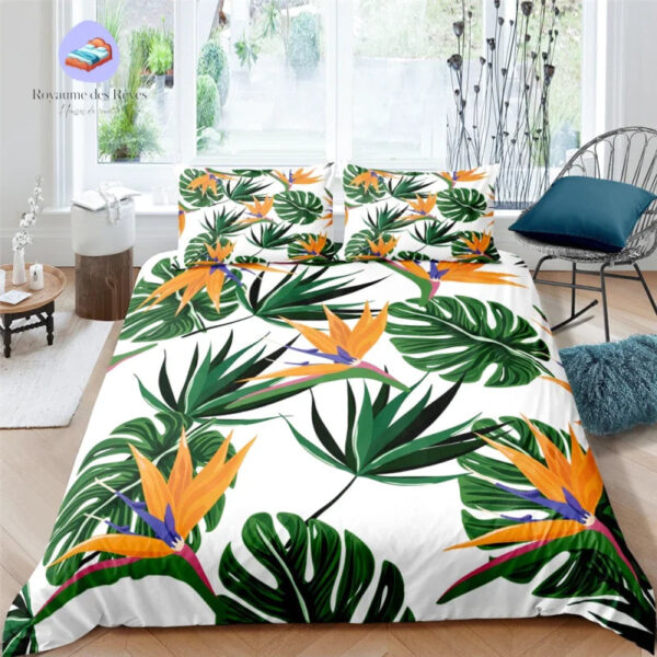 housse de couette tropicale luxuriante