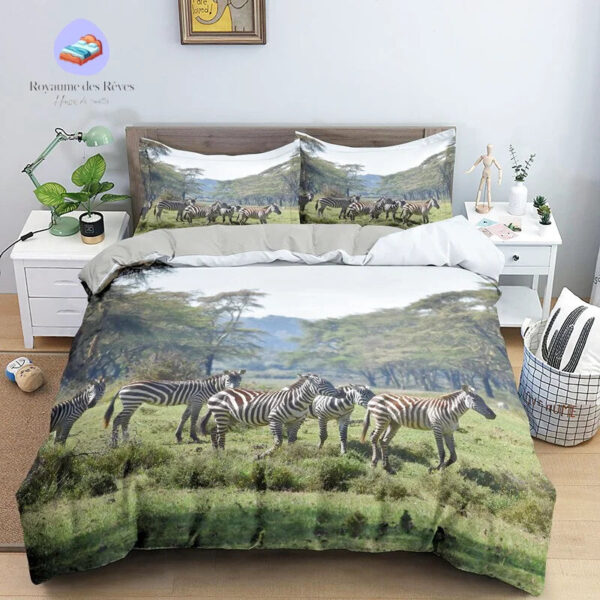 housse de couette troupeau de zèbres