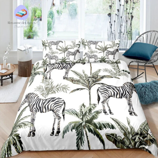 housse de couette Zèbre Blanche