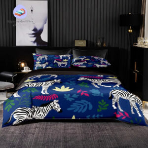 housse de couette Zèbre Bleu