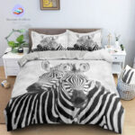 housse de couette zèbre noir et blanc