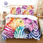 housse de couette zèbres colorés