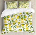 motifs de citron sur couette
