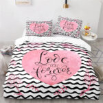 housse de couette rouge et rose