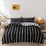 Housse de Couette Bicolore Noir et Blanc