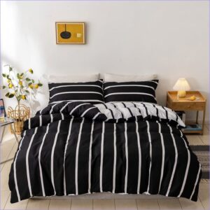 Housse de Couette Bicolore Noir et Blanc