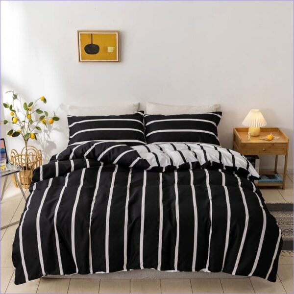 Housse de Couette Bicolore Noir et Blanc
