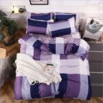 housse de couette blanche et violette
