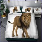 housse de couette lion blanc