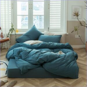 Housse de Couette Bleu Canard uni