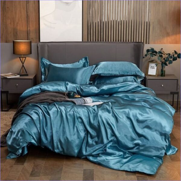 housse de couette bleu paon