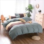 housse de couette bleu turquoise et marron