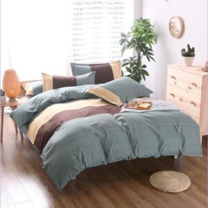 housse de couette bleu turquoise et marron