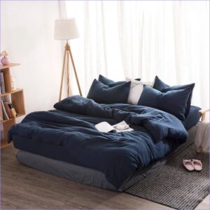 housse de couette bleue marine