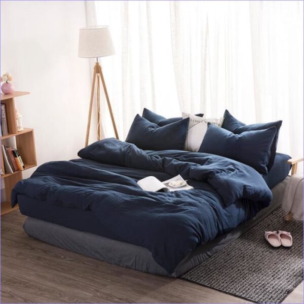 housse de couette bleue marine