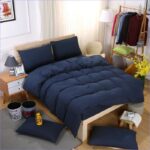 housse de couette bleue pétrole élégante