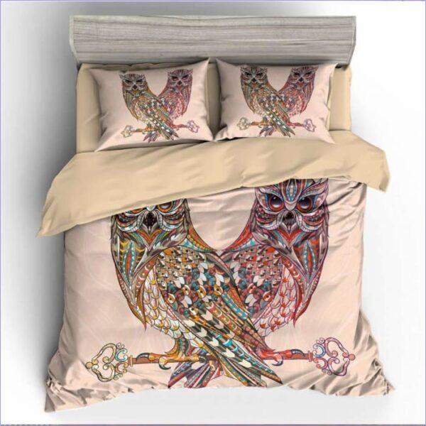 housse de couette bohème hiboux