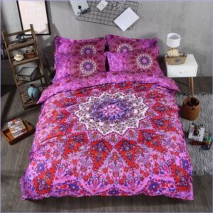 Housse de Couette Bohème Mandala Indien rose