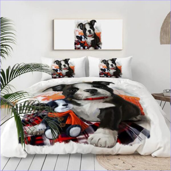 housse de couette Boston terrier