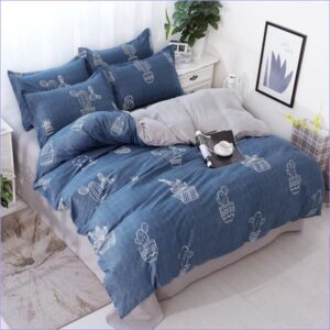 housse de couette cactus bleu en pot
