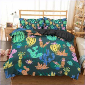 housse de couette cactus colorés