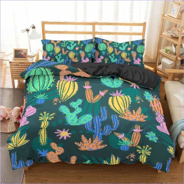 housse de couette cactus colorés