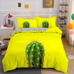 housse de couette cactus jaune