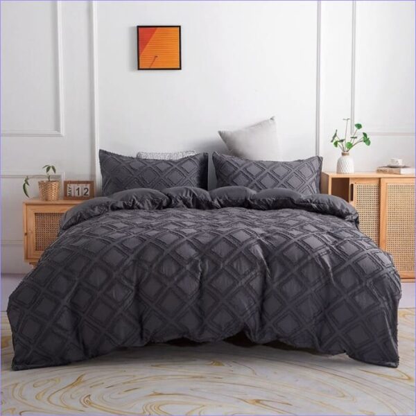 housse de couette carreaux gris