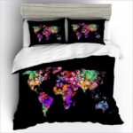 Carte du Monde en fleurs pour chambre