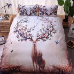 housse de couette cerf fleuri