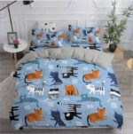 housse de couette chat abstrait