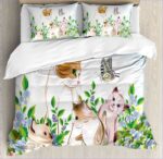 Housse de couette chat aquarelle