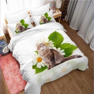 housse de couette chat au naturel