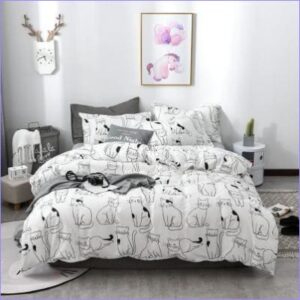 Housse de Couette Chat blanc