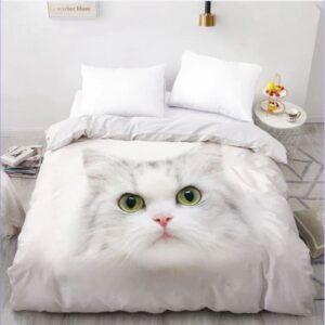 Housse de Couette Chat Blanc élégante