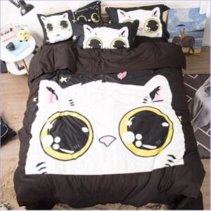 Housse de Couette Chat blanc manga