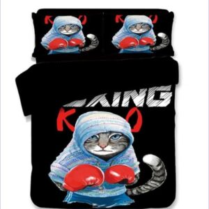 housse de couette chat boxeur