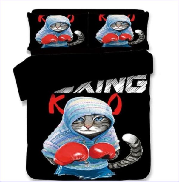 housse de couette chat boxeur