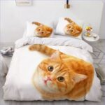 housse de couette chat curieux