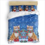 housse de couette chat des fêtes