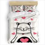 Housse de couette avec chats et cœurs