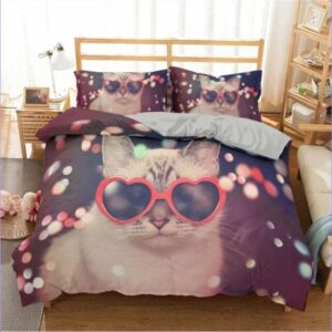Housse de couette chat glamour