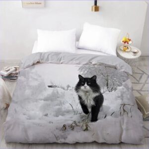 housse de couette chat hivernal