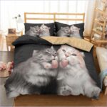 housse de couette chat léchouilles