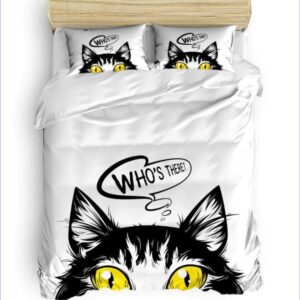 housse de couette motif chat