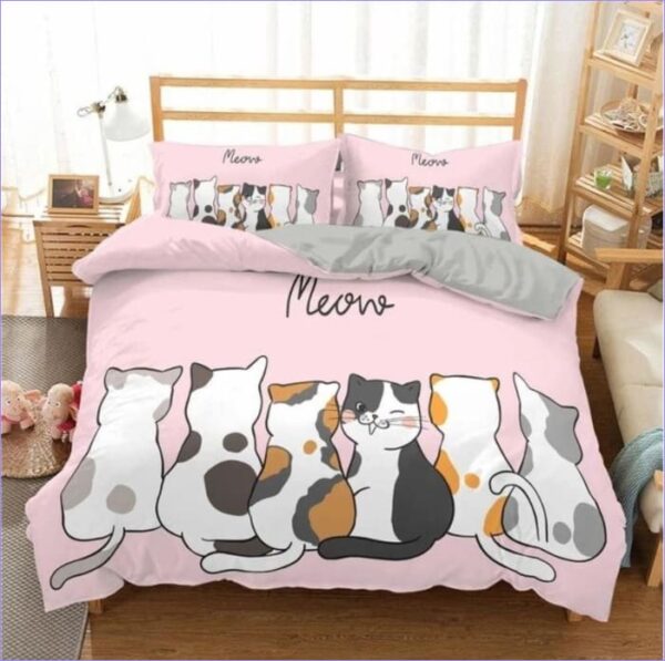 Housse de Couette Chat manga rose